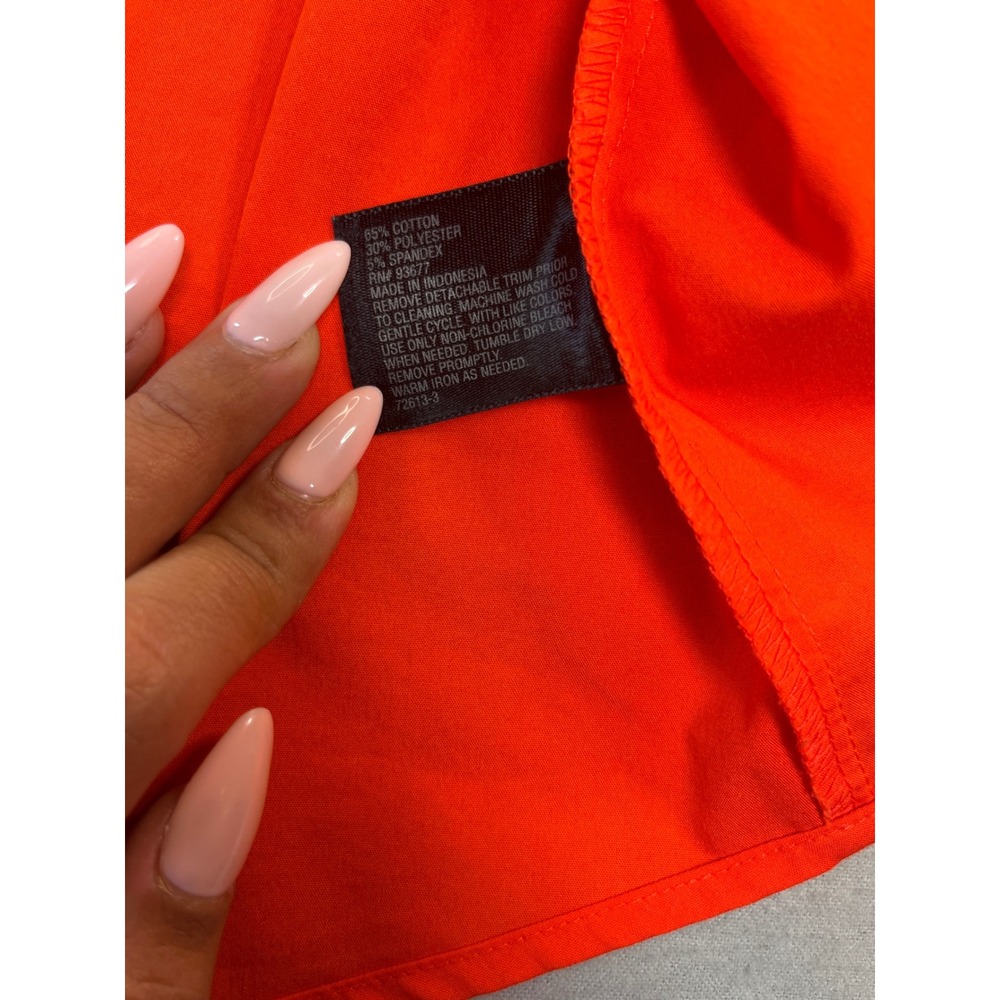 Worthington Womens XL Orange Sleeveless Button Down Shirt Stretch Career Blouse - Picture 6 of 8